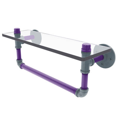 Hardwood Collection Glass Shelf with Towel Bar Sacramento Edition