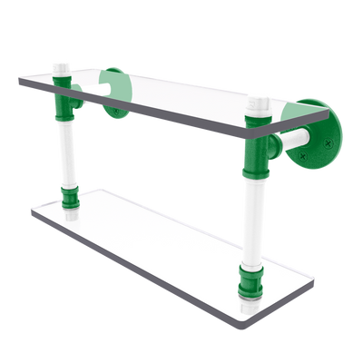 Hardwood Collection Double Glass Shelf Boston Edition