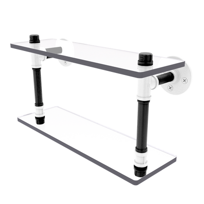 Hardwood Collection Double Glass Shelf Brooklyn Edition