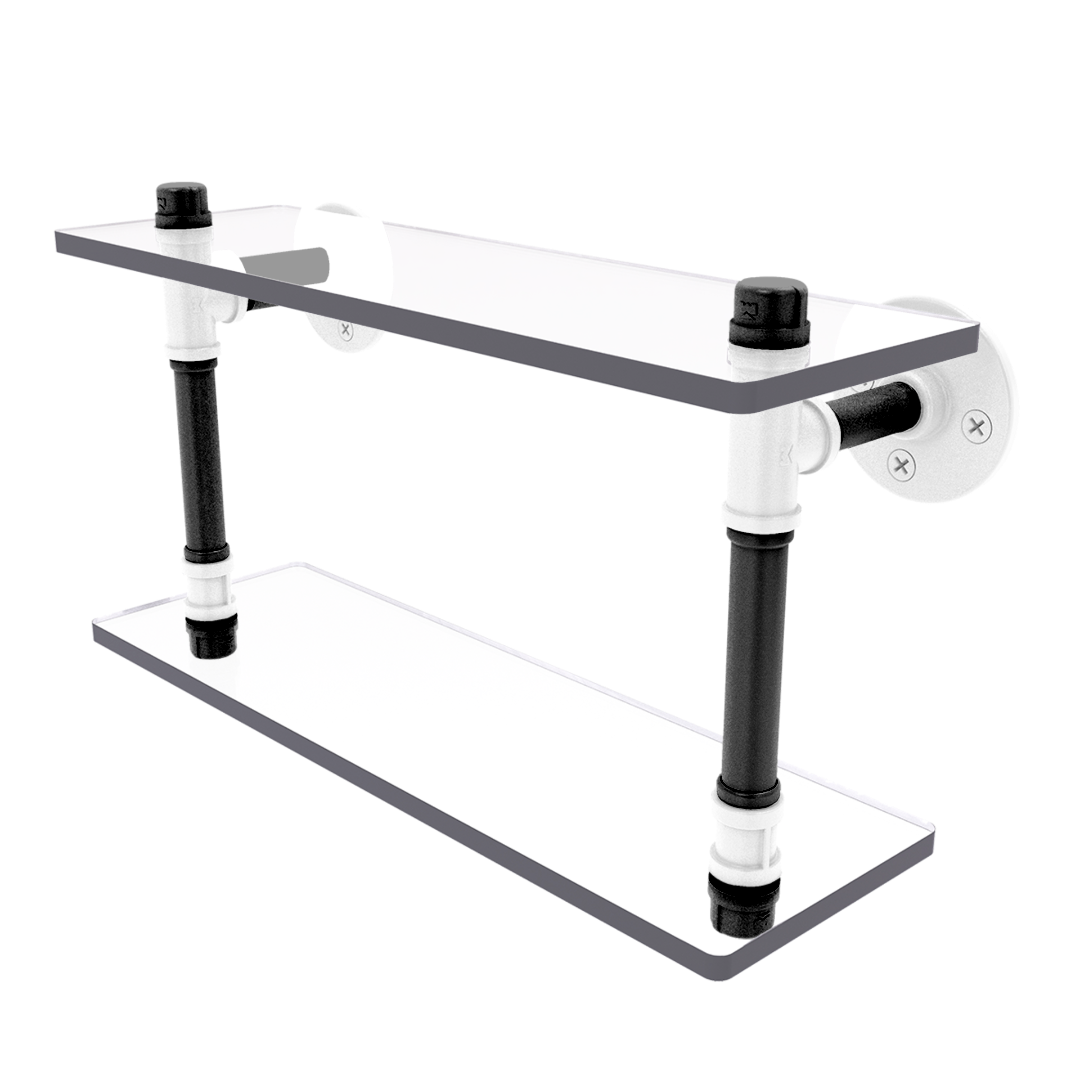 Hardwood Collection Double Glass Shelf Brooklyn Edition