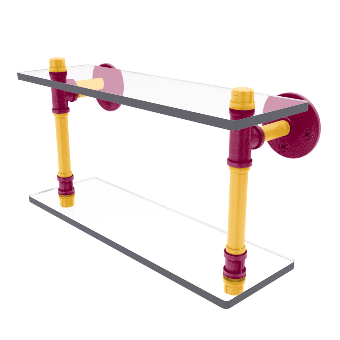 Hardwood Collection Double Glass Shelf Cleveland Edition