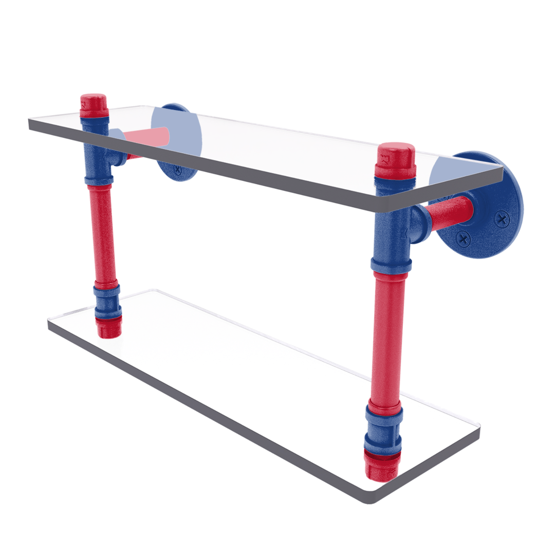Hardwood Collection Double Glass Shelf Los Angeles Coastline Edition