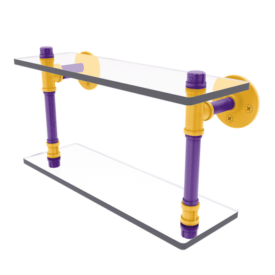 Hardwood Collection Double Glass Shelf Los Angeles Hollywood Edition