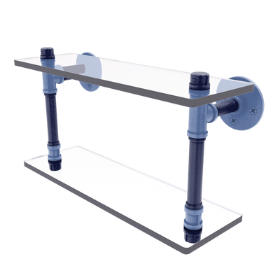 Hardwood Collection Double Glass Shelf Memphis Edition