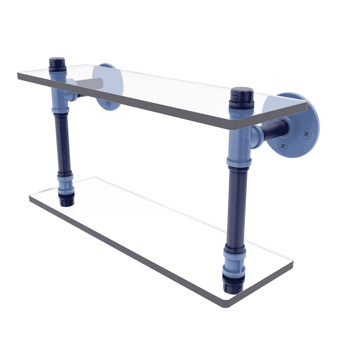 Hardwood Collection Double Glass Shelf Memphis Edition