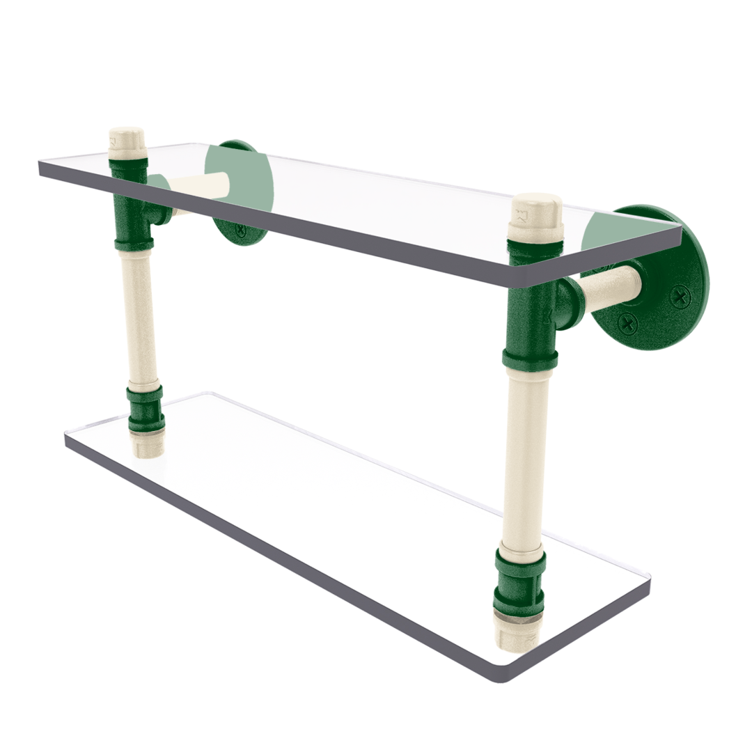 Hardwood Collection Double Glass Shelf Milwaukee Edition