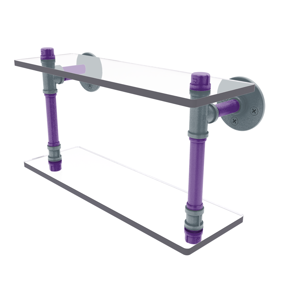 Hardwood Collection Double Glass Shelf Sacramento Edition
