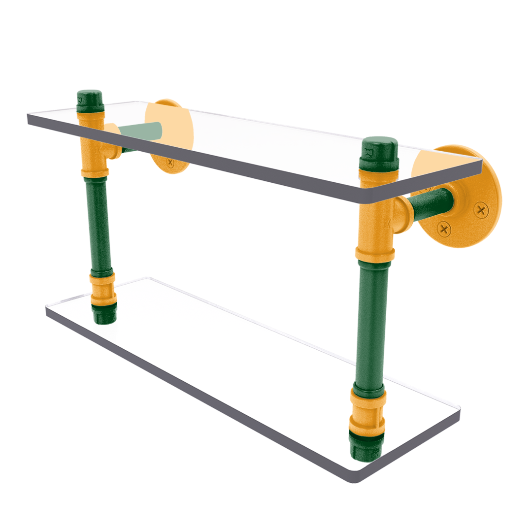 Hardwood Collection Double Glass Shelf Utah Edition