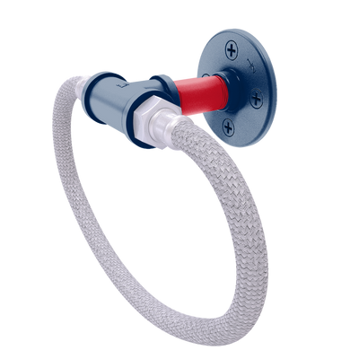 Slapshot Collection Towel Ring with Stainless Steel Braided Ring Columbus Edition