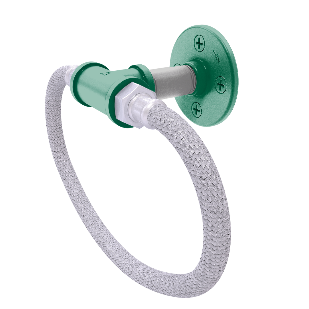 Slapshot Collection Towel Ring with Stainless Steel Braided Ring Dallas Edition