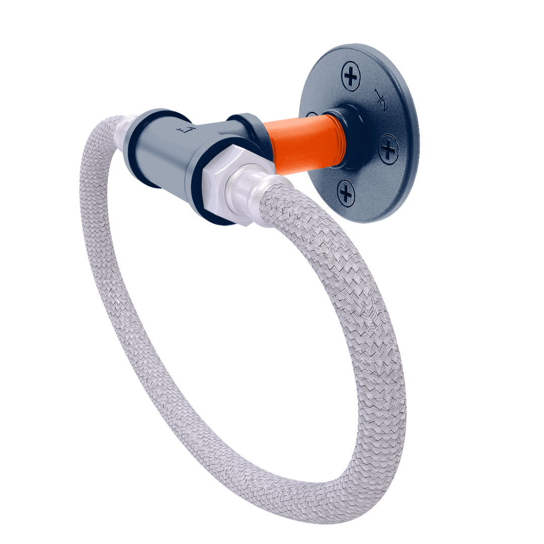 Slapshot Collection Towel Ring with Stainless Steel Braided Ring Edmonton Edition