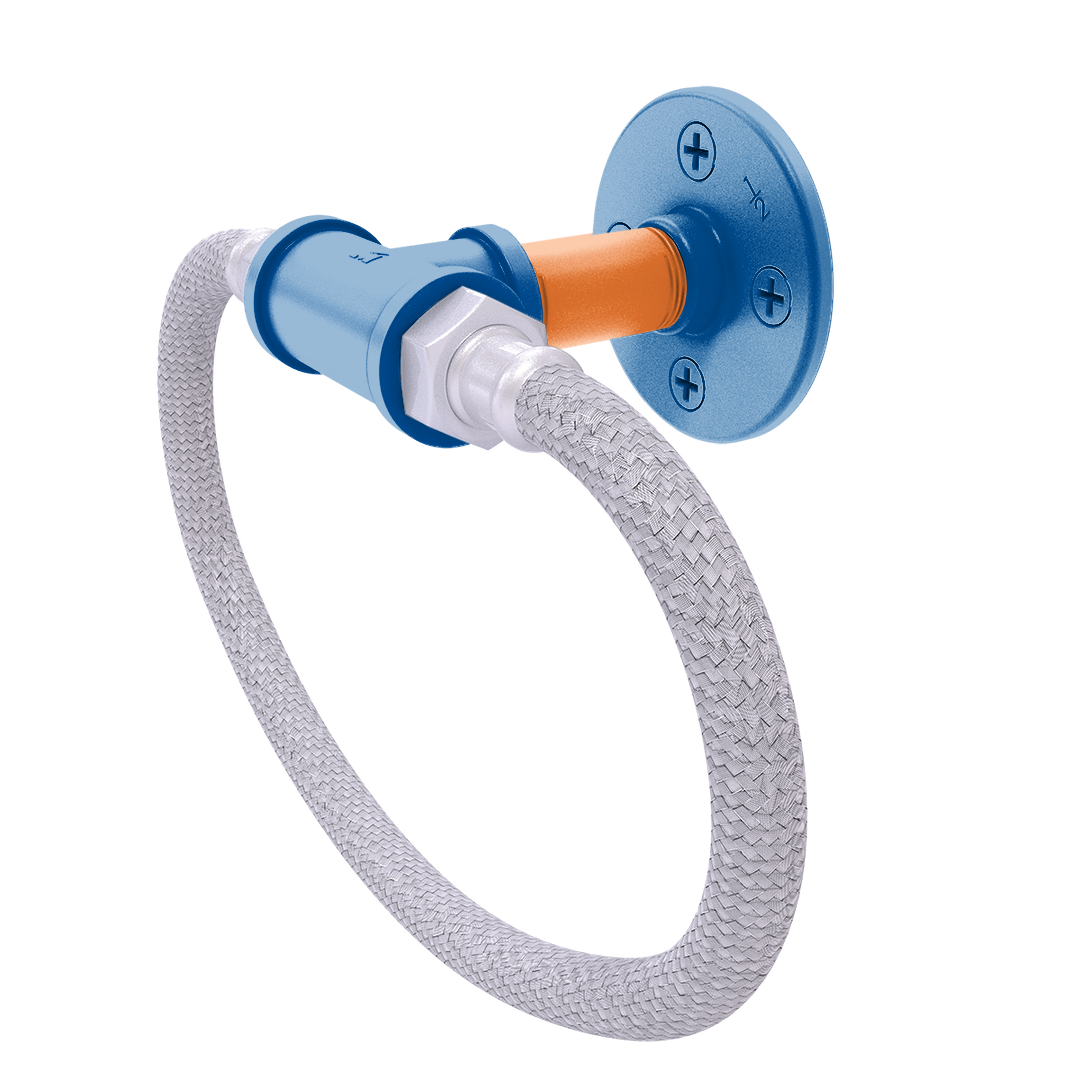 Slapshot Collection Towel Ring with Stainless Steel Braided Ring New York Long Island Edition