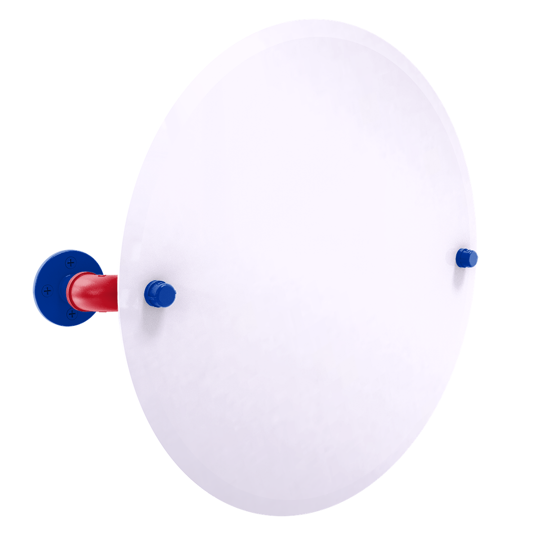 Slapshot Collection Frameless Oval Wall Mounted Tilt Mirror New York Big Apple Edition