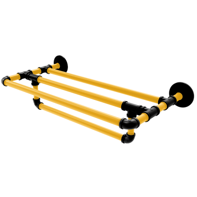 Slapshot Collection Wall Mounted Towel Shelf with Towel Bar Boston Edition