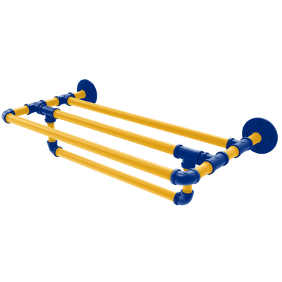 Slapshot Collection Wall Mounted Towel Shelf with Towel Bar Buffalo Edition