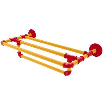 Slapshot Collection Wall Mounted Towel Shelf with Towel Bar Calgary Edition