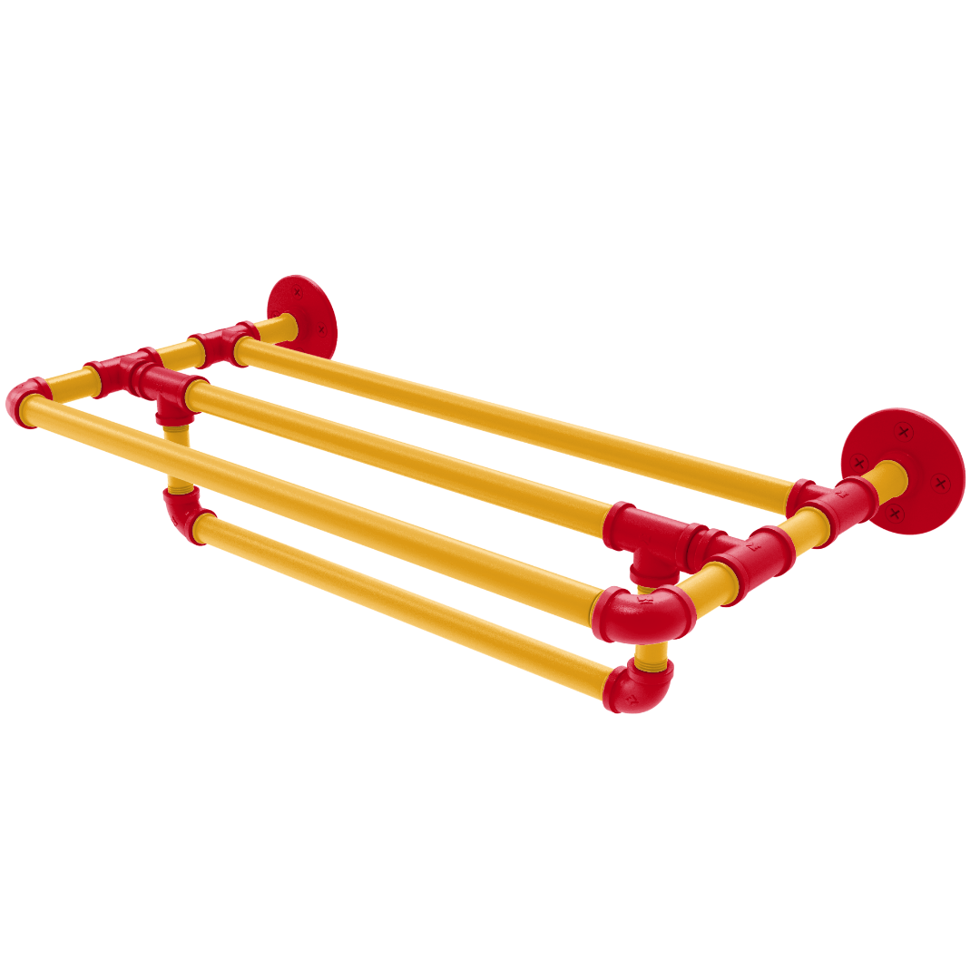Slapshot Collection Wall Mounted Towel Shelf with Towel Bar Calgary Edition