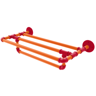 Slapshot Collection Wall Mounted Towel Shelf with Towel Bar Chicago Edition
