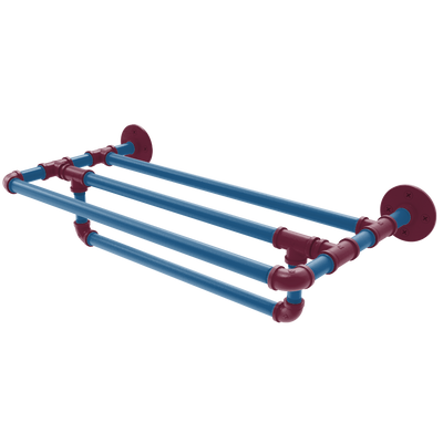 Slapshot Collection Wall Mounted Towel Shelf with Towel Bar Colorado Edition
