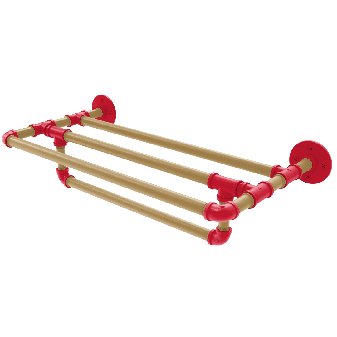 Slapshot Collection Wall Mounted Towel Shelf with Towel Bar Ottawa Edition