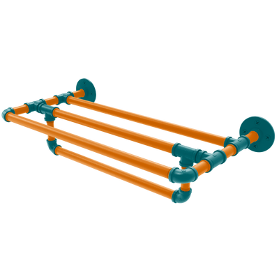 Slapshot Collection Wall Mounted Towel Shelf with Towel Bar San Jose Edition