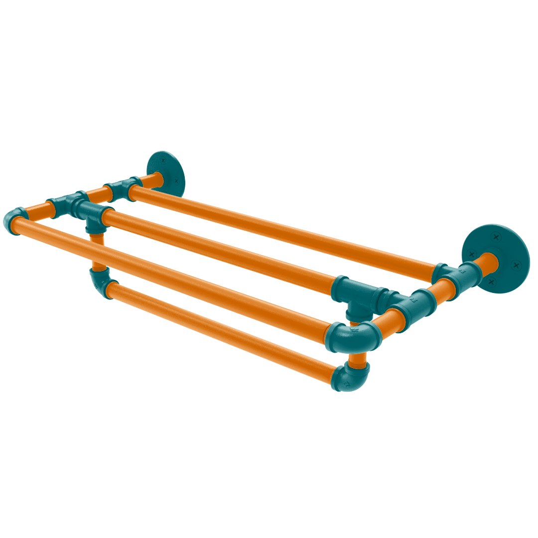 Slapshot Collection Wall Mounted Towel Shelf with Towel Bar San Jose Edition