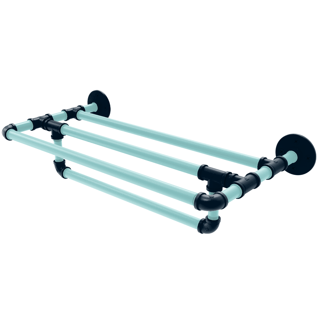 Slapshot Collection Wall Mounted Towel Shelf with Towel Bar Seattle Edition