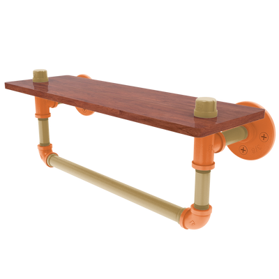 Slapshot Collection Wood Shelf with Towel Bar Anaheim Edition