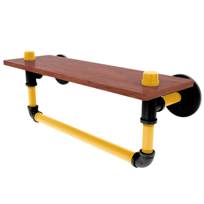 Slapshot Collection Wood Shelf with Towel Bar Boston Edition