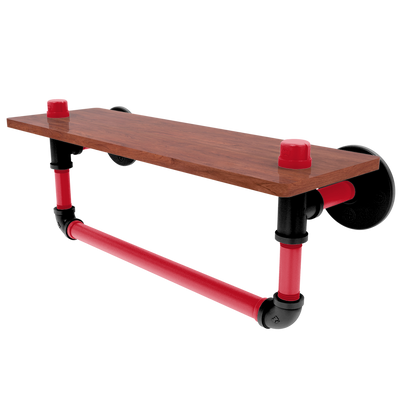 Slapshot Collection Wood Shelf with Towel Bar Carolina Edition