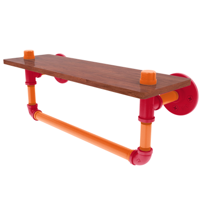 Slapshot Collection Wood Shelf with Towel Bar Chicago Edition