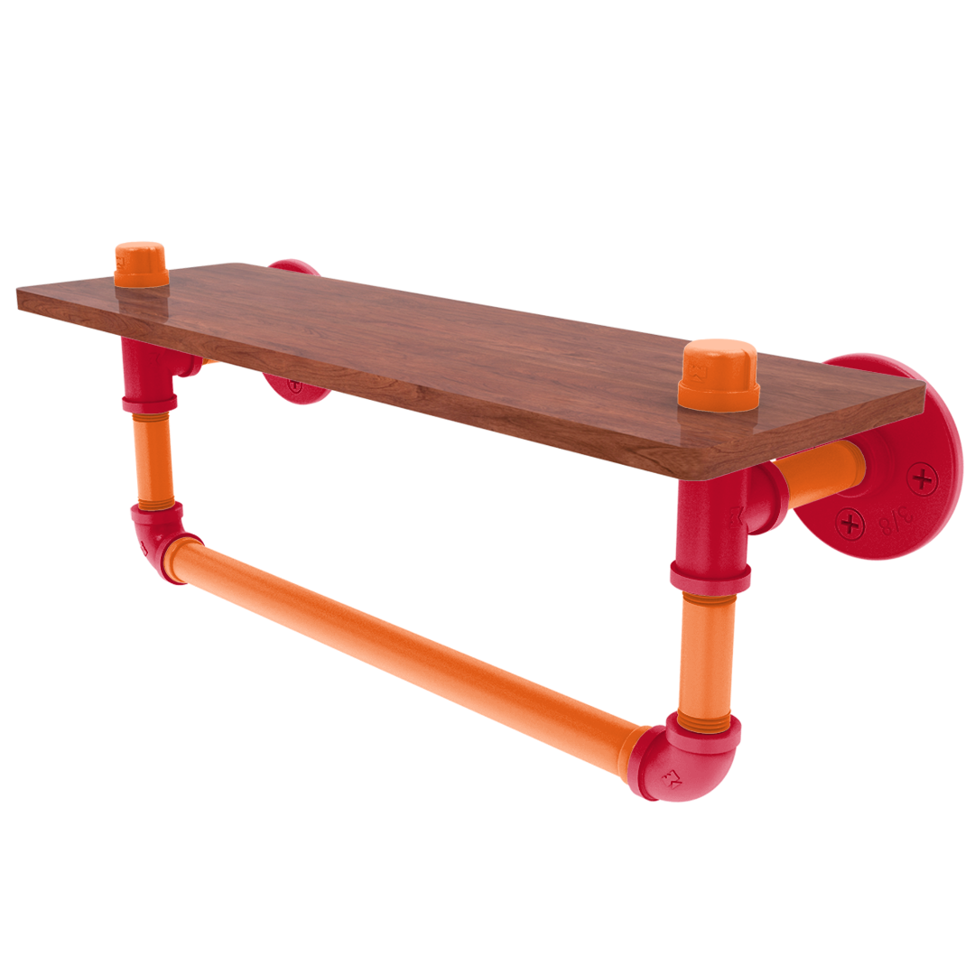 Slapshot Collection Wood Shelf with Towel Bar Chicago Edition