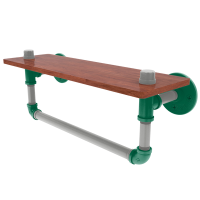 Slapshot Collection Wood Shelf with Towel Bar Dallas Edition