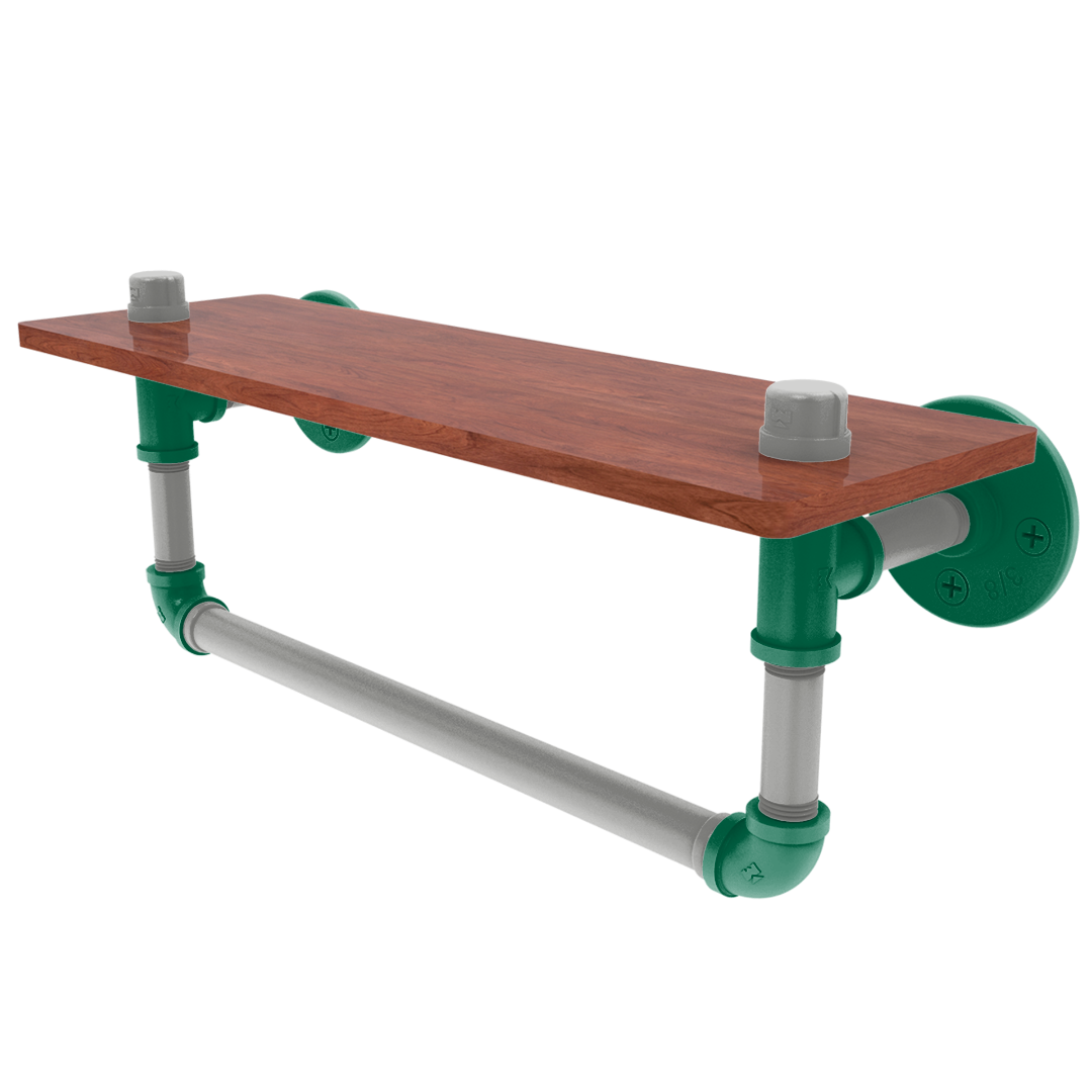 Slapshot Collection Wood Shelf with Towel Bar Dallas Edition