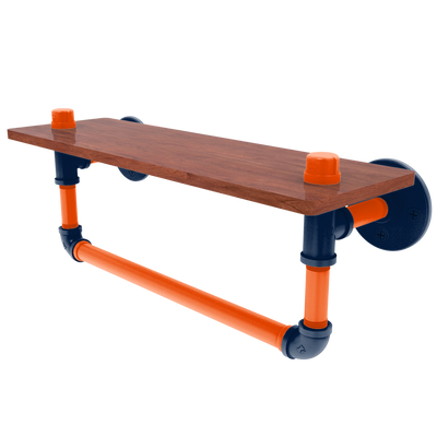Slapshot Collection Wood Shelf with Towel Bar Edmonton Edition