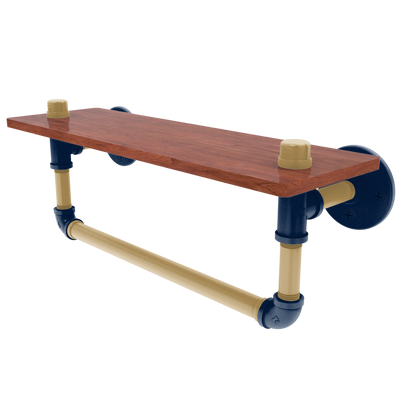 Slapshot Collection Wood Shelf with Towel Bar Florida Edition