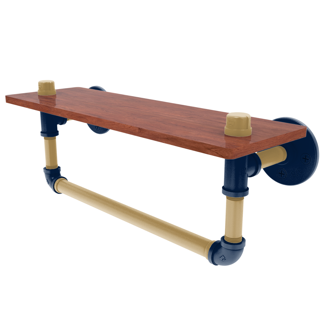 Slapshot Collection Wood Shelf with Towel Bar Florida Edition