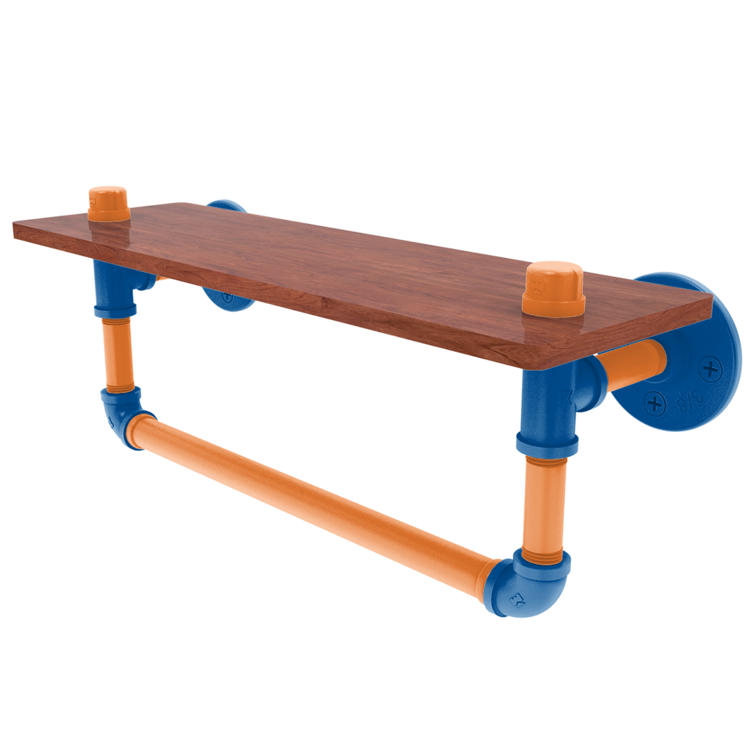 Slapshot Collection Wood Shelf with Towel Bar New York Long Island Edition