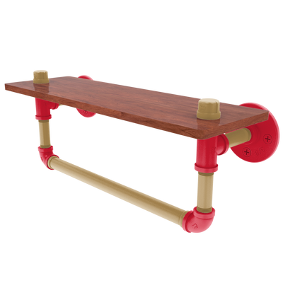 Slapshot Collection Wood Shelf with Towel Bar Ottawa Edition