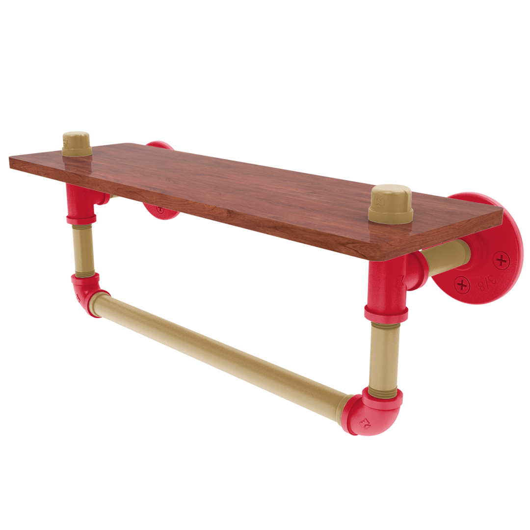 Slapshot Collection Wood Shelf with Towel Bar Ottawa Edition