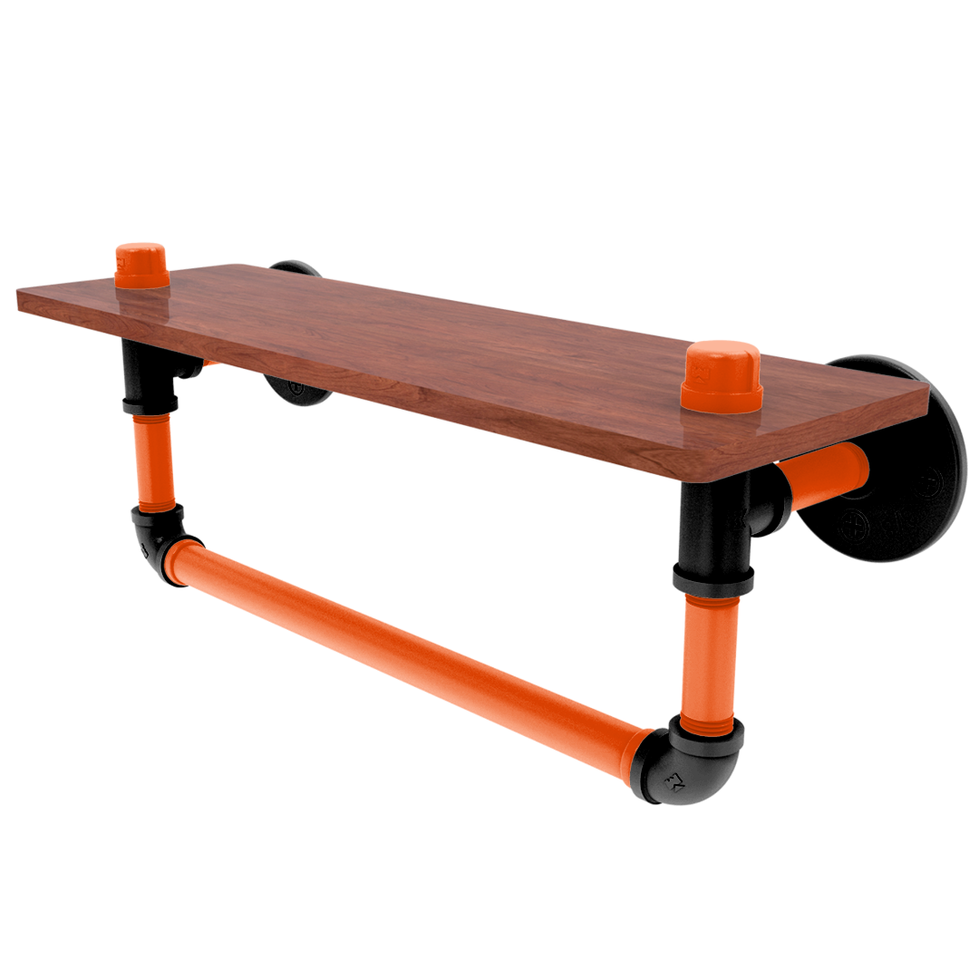 Slapshot Collection Wood Shelf with Towel Bar Philadelphia Edition