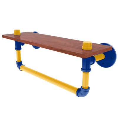 Slapshot Collection Wood Shelf with Towel Bar St. Louis Edition