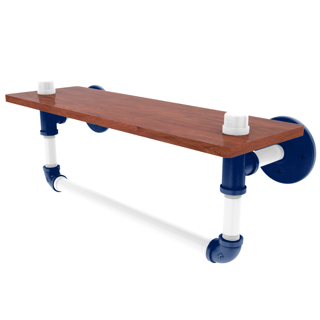 Slapshot Collection Wood Shelf with Towel Bar Toronto Edition