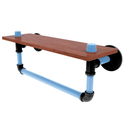 Slapshot Collection Wood Shelf with Towel Bar Utah Edition