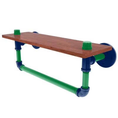 Slapshot Collection Wood Shelf with Towel Bar Vancouver Edition