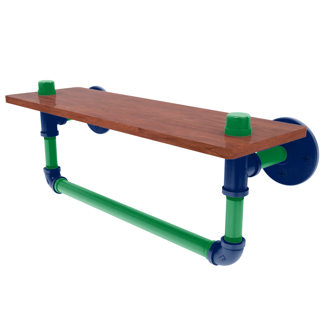 Slapshot Collection Wood Shelf with Towel Bar Vancouver Edition