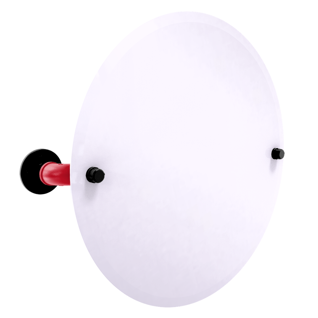 Slapshot Collection Frameless Round Wall Mounted Tilt Mirror Carolina Edition