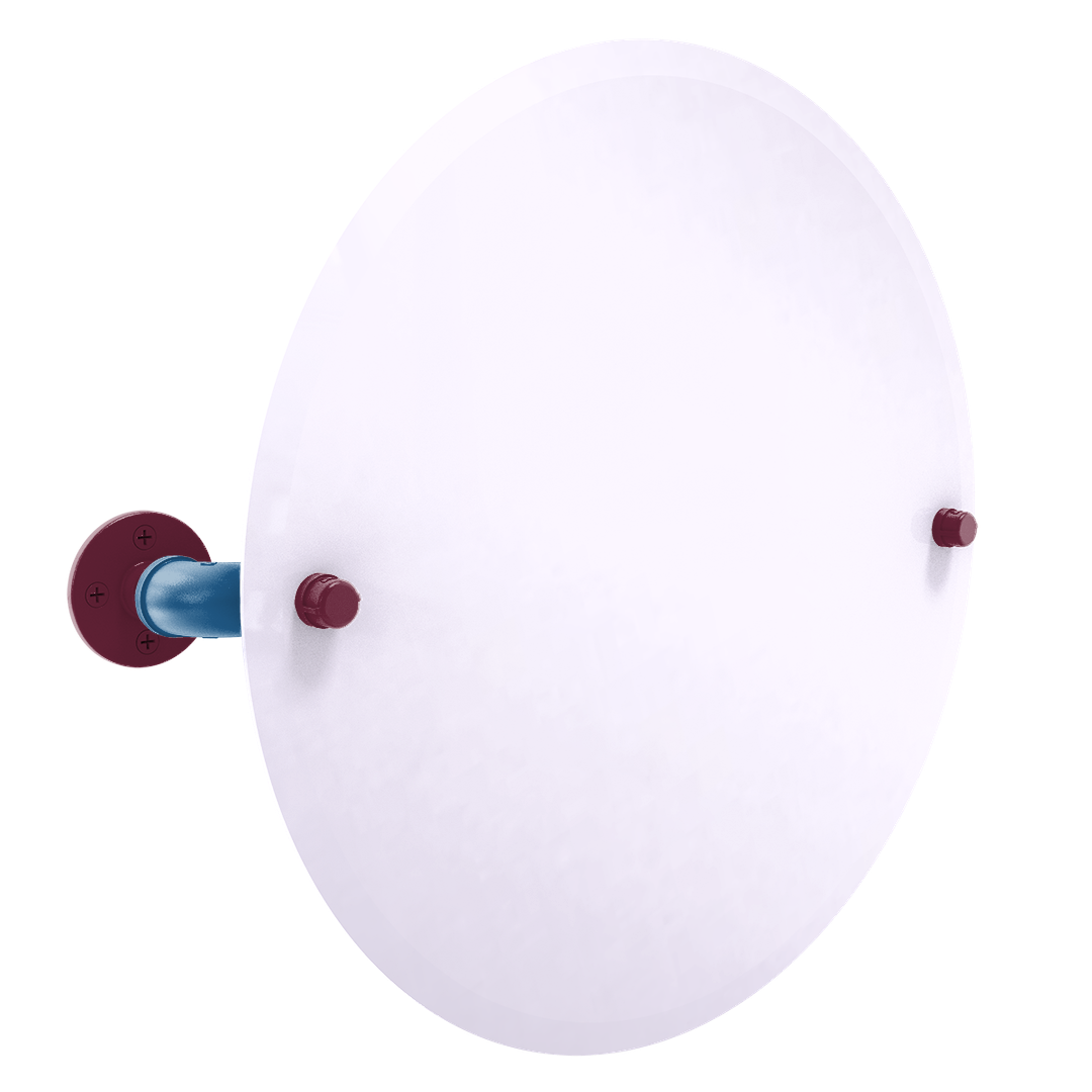 Slapshot Collection Frameless Round Wall Mounted Tilt Mirror Colorado Edition