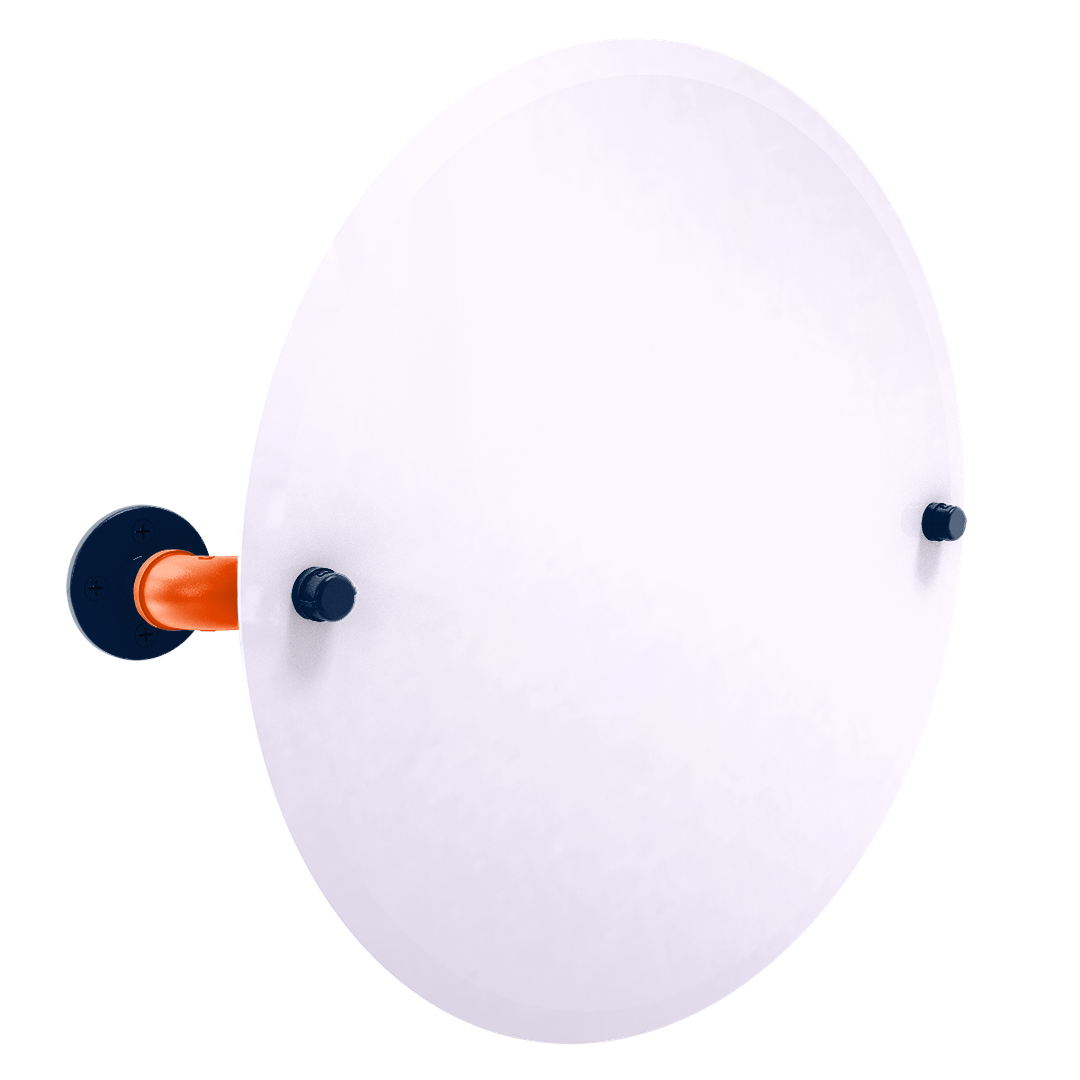 Slapshot Collection Frameless Round Wall Mounted Tilt Mirror Edmonton Edition