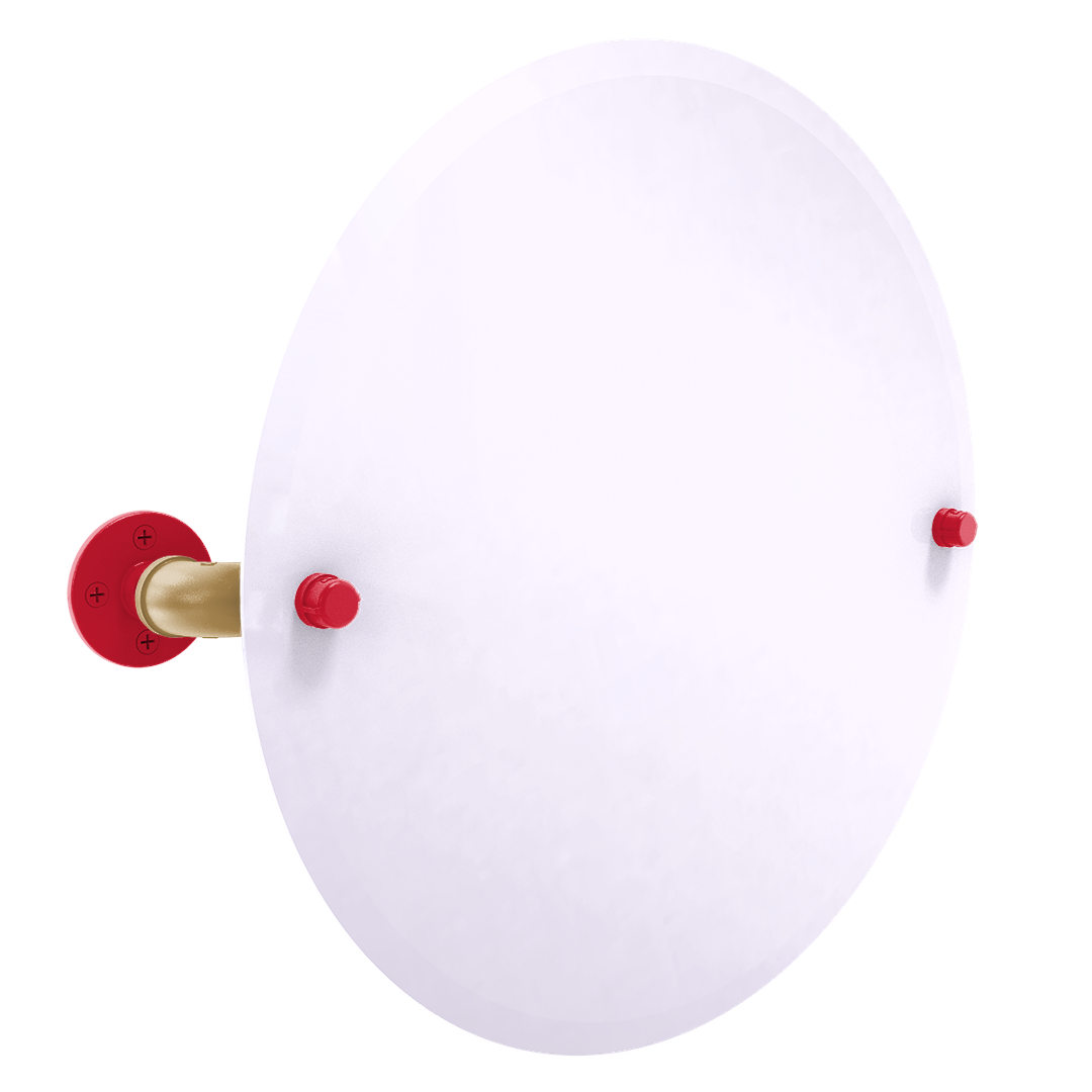 Slapshot Collection Frameless Round Wall Mounted Tilt Mirror Ottawa Edition